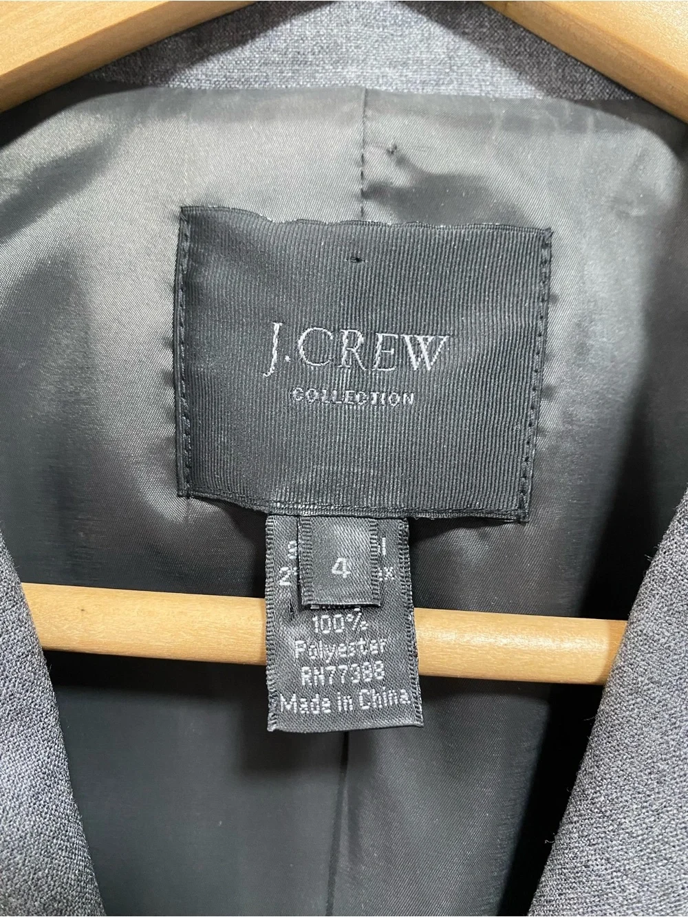 J.Crew Collection Loro Piana Italian Wool Blazer Gray 2-Button Suit Jacket 4